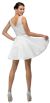 Lace Bodice Beaded Waist Short Homecoming Graduation Dress back in Off White